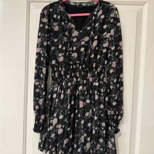 FBZ Floral Black and Pink Kids Dress